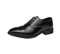 Zapatos Vestir ortopédicos Negros Cuero for Hombre, cómodos, con Punta Puntiaguda y Cordones, for graduación, Boda, Calzado Formal for Ocasiones Especiales