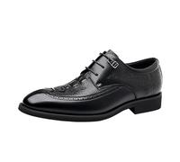 Zapatos Vestir Oxford Brogue for Hombre, Cuero Italiano, Estilo Vintage, con Cordones, Transpirables, for Fiesta, Negocios, Trabajo, Oficina, Antideslizantes.(Noir,44 EU)