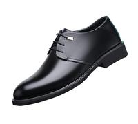 Zapatos Vestir Oxford con Punta ala for Hombre, clásicos, con Cordones, Cuero Flor, Antideslizantes, caña Baja(Noir,38 EU)