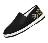 Zapatos vintage Wing Chun Kungfu con bordado tradicional negro for artes marciales(Golden Bamboo,41EU)