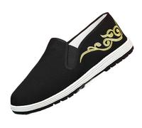 Zapatos vintage Wing Chun Kungfu con bordado tradicional negro for artes marciales(Lucky Clouds,39EU)