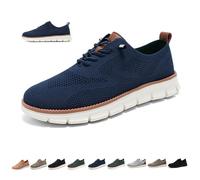 Zapatos Wearbreeze for hombre, zapatos urbanos ultra cómodos for hombre, zapatos Oxford de malla transpirable, zapatillas de vestir informales, zapatos de negocios ligeros for caminar(Blau,39 EU)