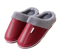 Zapatos zapatos casa caliente zapatillas algodón suave aislado interior mujeres hombres mujeres zapatillas, rojo, 36 EU