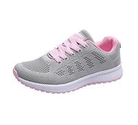 Zapatos Zapatos de Malla Que corren Fashion Mujeres Round Straps Cruz Zapatos Planos Casual Mujeres Casual Zapatos Casuales (Grey, 37)