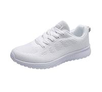 Zapatos Zapatos de Malla Que corren Fashion Mujeres Round Straps Cruz Zapatos Planos Casual Mujeres Casual Zapatos Casuales (White, 39)