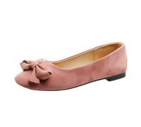 Zapatos Zapatos Mujer Bombas 43,Zapatos planos de mujer Primavera Otoño Encaje Ligero,Zapatos de barco colgante diario de gran tamaño,Boca plana Fondo suave Arco único Zapatos, Rosa., 35 EU