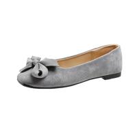 Zapatos Zapatos Mujer Bombas 43,Zapatos planos de mujer Primavera Otoño Encaje Ligero,Zapatos de barco colgante diario de gran tamaño,Boca plana Fondo suave Arco único Zapatos, gris, 36 EU