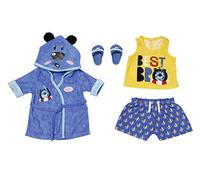 BABY born 830499 Bath Deluxe Traje de Niño 43 cm - Para Niños de 3 Años en Adelante - Fácil para Manos Pequeñas - Incluye Albornoz, Chaleco y Pijama Corto y Más
