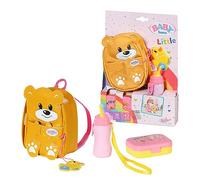 Zapf Creation Baby Born Mochila Infantil 36 cm con Accesorios | Mochila de oso, fiambrera y botella, para muñecas de 36 cm