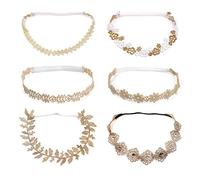 Zapire 6 diademas de encaje floral para bebé niña, lazos elásticos con flores, hermosas diademas para el cabello para niñas y niñas