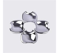 ZAPORA Adhesivo cubre Cubierta Plateada Fibra Carbono Para Manija Puerta Coche, Embellecedor Cuenco Para Yaris Para Vitz XP90 2006-2011, Accesorios Estilo(Silver bowl)