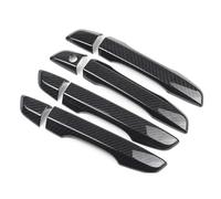 ZAPORA Adhesivo cubre Para Civic LHD 2016 2017 2018 2019 Cubierta Manija Puerta Estilo Fibra Carbono Cromada Embellecedor Superpuesto Moldura Estilo Coche(Carbon no button)
