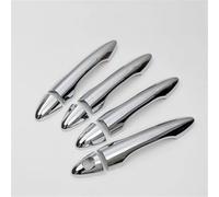 ZAPORA Adhesivo cubre Para Hyundai Para IX35 Para Tucson 2009-2014 Fibra Carbono Cromo Cubierta Manija Puerta Coche Embellecedor Adhesivo Accesorios(Plata)