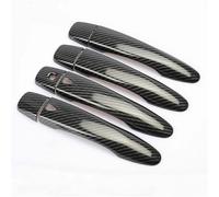 ZAPORA Adhesivo cubre Para Nissan Para Qashqai J11 2014-2020, Manija De Puerta De Coche Cromada De Fibra De Carbono, Embellecedor De Cala, Accesorios De Estilo(Black 2 buttons)