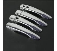 ZAPORA Adhesivo cubre Para Nissan Para Qashqai J11 2014-2020, Manija De Puerta De Coche Cromada De Fibra De Carbono, Embellecedor De Cala, Accesorios De Estilo(Silver 2 buttons)