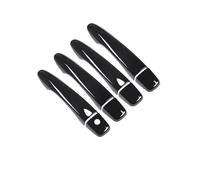 ZAPORA Adhesivo cubre Para Nissan para Qashqai J11 2014-2021, manija de puerta coche cromada negra brillante, embellecedor cala, accesorios estilo(Black 2 buttons)