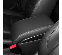 ZAPORA Embellecedor De Cuero para La Caja del Reposabrazos De La Consola Central del Coche, para VW para Touran (2006-2007) Fundas Paneles Almohada(Titanium-Line)