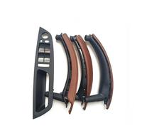 ZAPORA Juego De 7 Manijas Para Interruptores Puertas Y Ventanas Interiores Izquierda/derecha/derecha Con Funda Cuero Para X5 X6 E70 E71 2007-2014(LHD Red Brown)