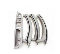 ZAPORA Juego De 7 Manijas Para Interruptores Puertas Y Ventanas Interiores Izquierda/derecha/derecha Con Funda Cuero Para X5 X6 E70 E71 2007-2014(LHD Titanium)