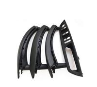 ZAPORA Juego De 7 Manijas Para Interruptores Puertas Y Ventanas Interiores Izquierda/derecha/derecha Con Funda Cuero Para X5 X6 E70 E71 2007-2014(RHD Black)