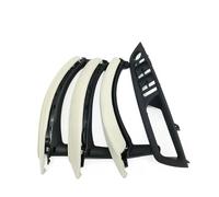 ZAPORA Juego De 7 Manijas Para Interruptores Puertas Y Ventanas Interiores Izquierda/derecha/derecha Con Funda Cuero Para X5 X6 E70 E71 2007-2014(RHD Beige-a)