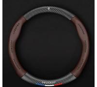 ZAPOV Funda de Volante para Peugeot 2008 II Active/Allure/GT Pack 2019-2024, Cubre Volante Protector Antideslizante Accesorio Interior Coche Revestimiento Dirección Transpirable,Brown-Circular