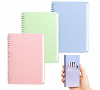 ZappelStift Cuaderno A4 con Espiral 3 Pieces Cuadernos De Espiral 60 Páginas Tapa Dura en Espiral con Bolígrafo por Cuaderno Ideales para la Vuelta al Cole o la Oficina (Azul Verde Rosa)