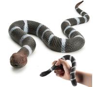 Zappi Co Figura realista de serpiente con bandas, serpiente de juguete de goma elástica para diversión de Halloween, aprendizaje educativo y bromas espeluznantes