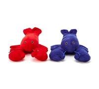 Zappi Co Juego de juguetes de peluche suaves para niños, perfecto compañero de juego suave y cómodo para niños (23 cm), color rojo langosta + langosta azul