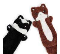 Zappi Co Juguetes chirriantes para Perros arrugados sin Relleno (Paquete de 2: Fox & Skunk), Juguete masticable de Felpa Duradero para Perros pequeños y medianos