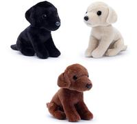 Zappi Co Labrador Triple Set Peluche 15 cm - Perro de peluche Labrador blanco, negro y marrón