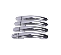 ZAPYVET For Seat, Ibiza 2009-2017, cubiertas cromadas negras for manija de puerta coche, pegatinas accesorios estilo Cubierta de la manija de la puerta del coche(Silver 1 keyhole)