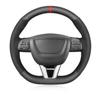ZAPYVET Funda for Volante de Coche, for Seat, Leon, Cupra, MK2 1P 2009-2012, Accesorios de Coche cosidos a Mano, Cuero Negro Funda para Volante