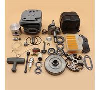 ZAPYVET Juego de reparación tambor embrague, silenciador escape del cigüeñal cilindro motor 50MM, for motosierra Husqvarna, 365 372 XP 371 chapada en NIKASIL Kit de embrague para cortacésped