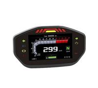 ZAPYVET Velocímetro digital LCD for motocicleta, cuentakilómetros, 0-299 km/h, 14 000 RPM, 6 marchas, reloj 24 horas, 2 cilindros Pantalla LCD para monitor de velocidad de bicicleta(Gauge only)