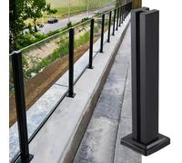 ZAQYCM Barandilla Vidrio Abrazadera Negra para Barandilla De Vidrio, Columna para Valla De Vidrio Sin Marco para Escaleras Balcones Y Patios, Acero Inoxidable(Black Mid Post,135cm/53 in)
