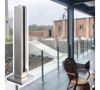 ZAQYCM Barandilla Vidrio Abrazaderas para Paneles De Vidrio Sin Marco con Tira De Goma, Cubierta Interior Y Exterior Balcón Terraza Plataforma Barandilla De Aterrizaje(Silver Mid Post,80cm/31.5 in)