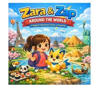 Zara & Zap’s World Adventure Coloring Book: Fun and Easy Coloring Pages for Kids Ages 3-5, 4-8 with Countries, Animals, Landmarks and Learning Activities
