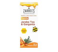 Zarbee's Jarabe Tos y Garganta (150 ml), jarabe antitusivo para calmar y proteger la garganta irritada, jarabe expectorante con miel para toda la familia