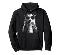 Zarigüeya Bebiendo Café Helado Divertido Animal Meme y2k Grunge Sudadera con Capucha