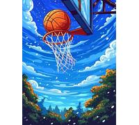 Zariocy DIY Diamond Painting Kits Baloncesto, DIY Diamante Completo Cristal Diamante Bbordado Oficina en casa Decoración de la Pared Pintura Hecha a Mano 30x40 cm