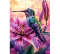 Zariocy DIY Diamond Painting Kits Colibrí, DIY Diamante Animales Diamante Completo Cristal Diamante Bbordado Oficina en casa Decoración de la Pared Pintura Hecha a Mano 30x40 cm