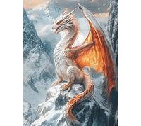 Zariocy DIY Diamond Painting Kits Dragón Rojo, DIY Diamante Animales Diamante Completo Cristal Diamante Bbordado Oficina en casa Decoración de la Pared Pintura Hecha a Mano 30x40 cm