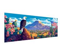Zariocy Large Diamond Painting Kits for Adults, Águila DIY Diamante Paisajes de Animal Diamante Completo Cristal Diamante Bbordado Oficina en casa Decoración de la Pared Pintura Hecha a Mano 30x80 cm