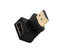 Zarivy Adaptador HDMI 90° Macho a Hembra, Color Negro, Permite Conexiones de Dispositivos en Espacios reducidos y Optimiza la gestión del cableado.