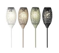 Zarivy Antorcha solar micro LED blanco cálido, Ø11x94cm, 5 LEDs, colores surtidos, ideal para decoración exterior y ambientación de jardines.