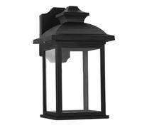 Zarivy Aplique exterior negro IP44 de policarbonato, dimensiones 31x17x22,3 cm, ideal para iluminación de espacios exteriores.
