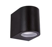 Zarivy Aplique exterior redondo GU10 12W IP54 Ø68 negro, resistente al agua, ideal para iluminación en exteriores y áreas húmedas.