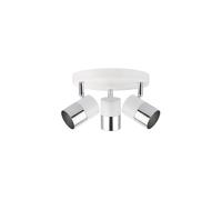 Zarivy Aplique halógeno 3 elementos, color cromo y blanco hueso, GU-10, modelo Moon, ideal para iluminar y decorar espacios interiores.