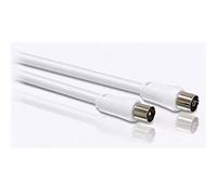 Zarivy Cable de antena TV coaxial tipo PAL 1,5m SWV2516W/10, ideal para conexion de dispositivos de señal, mejora la recepción de TV.